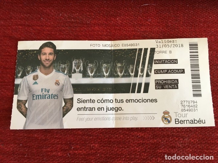 Coleccionismo deportivo: R7261 ENTRADA TICKET FUTBOL REAL MADRID JUGADOR CRISTIANO SERGIO RAMOS