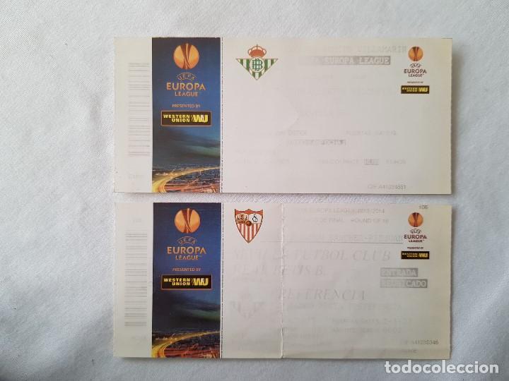 Coleccionismo deportivo: LOTE 2 ENTRADAS SEVILLA FC - REAL BETIS (EUROPA LEAGUE 1/8 DE FINAL 2013/2014 IDA Y VUELTA)