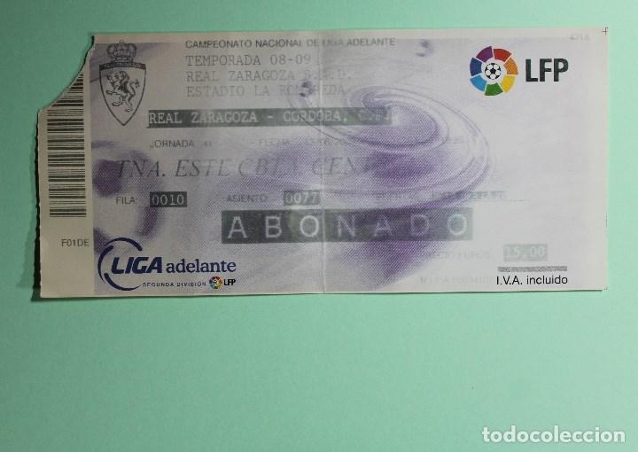 Coleccionismo deportivo: ENTRADA FUTBOL. LA ROMAREDA. REAL ZARAGOZA - CORDOBA. 13 JUNIO 2009. LFP LIGA. ULTIMO ASCENSO.