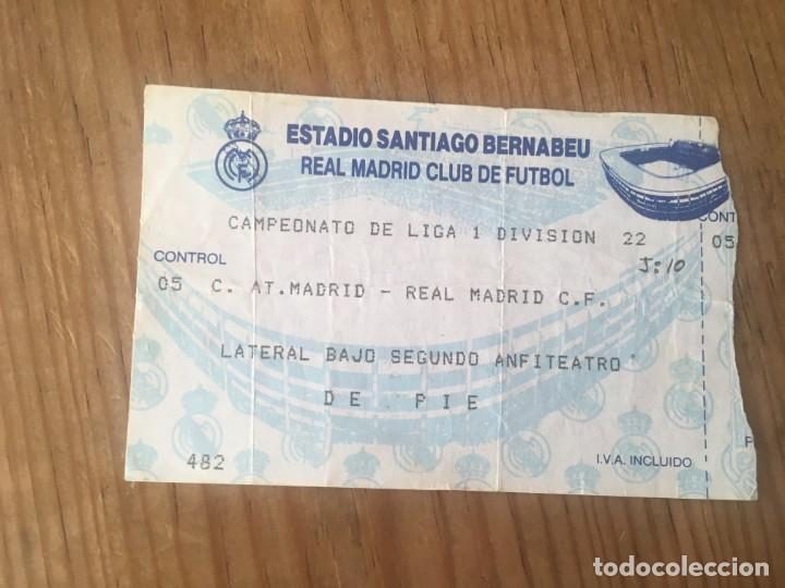 Coleccionismo deportivo: R9159 ENTRADA TICKET REAL MADRID ATLETICO MADRID LIGA TEMPORADA 1994 1995 (PRIMER GOL RAUL GONZALEZ)