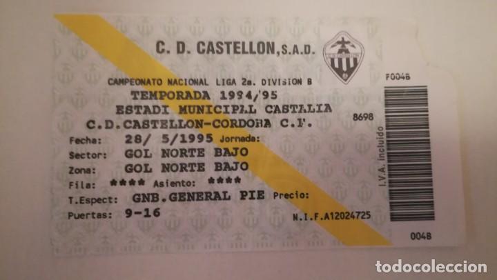 Collezionismo sportivo: ENTRADA TICKET CASTELL&Oacute;N C&Oacute;RDOBA 1994 1995 PLAY OFF ASCENSO