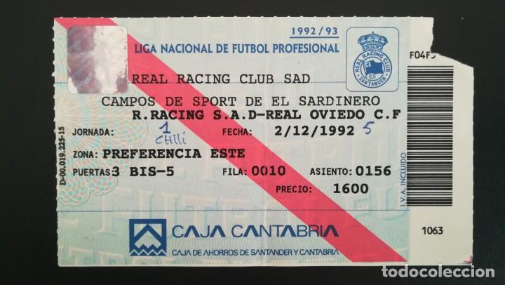 Collezionismo sportivo: ENTRADA RACING CLUB SANTANDER 1 OVIEDO 5, 1992 1993 TICKET FOOTBALL