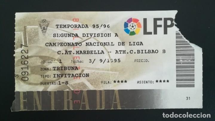 Colecionismo desportivo: ENTRADA MARBELLA ATHLETIC CLUB B 2 DIVISI&Oacute;N 1995 1996 TICKET FOOTBALL