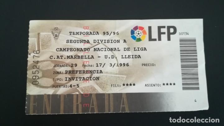 Collezionismo sportivo: ENTRADA MARBELLA US LLEIDA 2 DIVISI&Oacute;N TICKET FOOTBALL