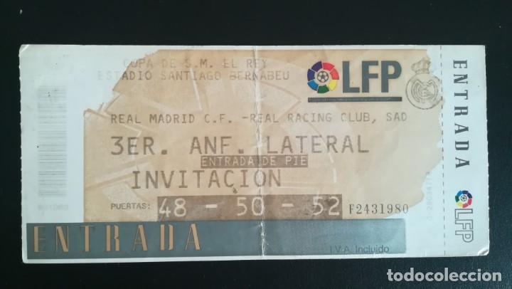 Collectionnisme sportif: ENTRADA FUTBOL COPA DEL REY REAL MADRID RACING CLUB SANTANDER 1998 1999 TICKET ENTRADA BERNABEU