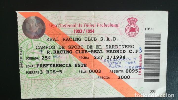 Collectionnisme sportif: ENTRADA FUTBOL RACING CLUB SANTANDER REAL MADRID 1993 1994 EL SARDINERO TICKET FOOTBALL