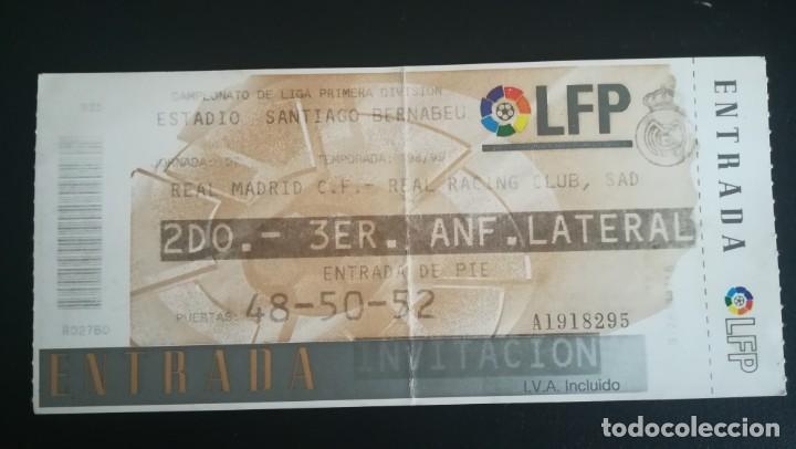 Collectionnisme sportif: ENTRADA FUTBOL REAL MADRID RACING CLUB SANTANDER 1998 1999 TICKET FOOTBALL BERNABEU