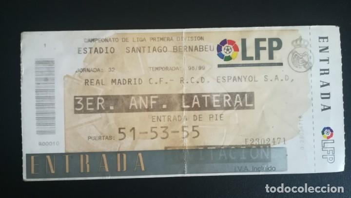 Collectionnisme sportif: ENTRADA FUTBOL REAL MADRID VALENCIA COPA DEL REY 1998 1999 BERNABEU