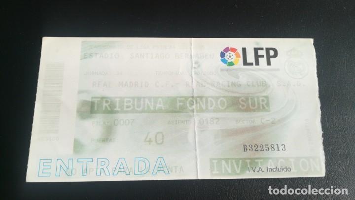 Collectionnisme sportif: ENTRADA FUTBOL REAL MADRID RACING CLUB SANTANDER 1999 2000 BERNABEU TICKET FOOTBALL