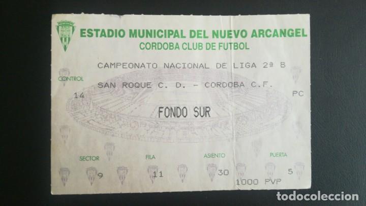 Colecionismo desportivo: ENTRADA FUTBOL C&Oacute;RDOBA SAN ROQUE 1993 1994 NUEVO ARC&Aacute;NGEL TICKET FOOTBALL