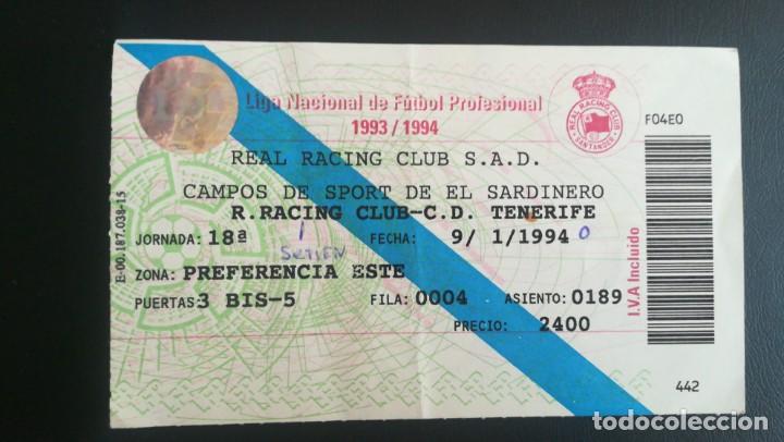 Collectionnisme sportif: ENTRADA FUTBOL RACING CLUB SANTANDER TENERIFE 1993 1994 EL SARDINERO TICKET FOOTBALL