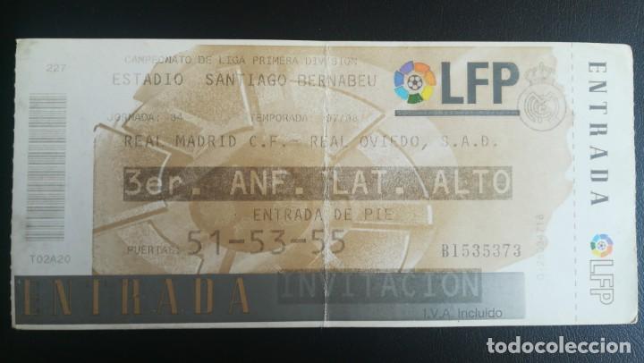 Collectionnisme sportif: ENTRADA FUTBOL REAL MADRID OVIEDO 1997 1998 BERNABEU TICKET FOOTBALL