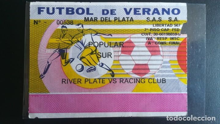 Collectionnisme sportif: ENTRADA FUTBOL ARGENTINA RIVER PLATE RACING CLUB TICKET FOOTBALL
