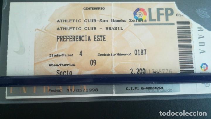 Sammelleidenschaft Sport: ENTRADA FUTBOL ATHLETIC CLUB BILBAO SELECCI&Oacute;N BRASIL CENTENARIO 1998 SAN MAM&Eacute;S TICKET 100 A&Ntilde;OS