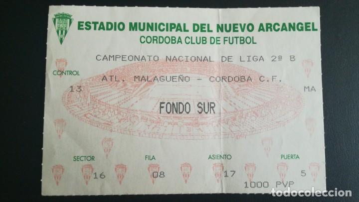 Collectionnisme sportif: ENTRADA FUTBOL C&Oacute;RDOBA CF ATLETICO MALAGUE&Ntilde;O 2B 1993 1994 TICKET FOOTBALL NUEVO ARC&Aacute;NGEL