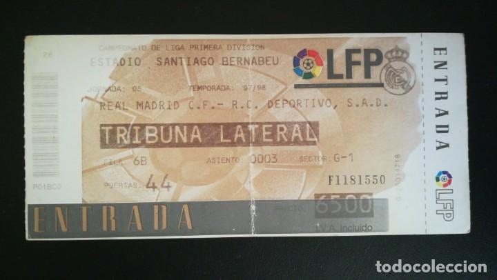 Collezionismo sportivo: ENTRADA FUTBOL REAL MADRID DEPORTIVO CORU&Ntilde;A 1997 1998 TICKET FOOTBALL BERNABEU