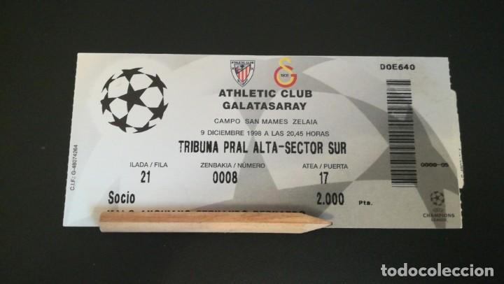 Collectionnisme sportif: ENTRADA FUTBOL ATHLETIC CLUB BILBAO GALATASARAY SAN MAM&Eacute;S 1998 1999 TICKET FOOTBALL