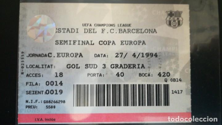 Colecionismo desportivo: ENTRADA FC BARCELONA OPORTO PORTO SEMIFINAL COPA EUROPA CHAMPIONS 1993 1994 TICKET FOOTBALL