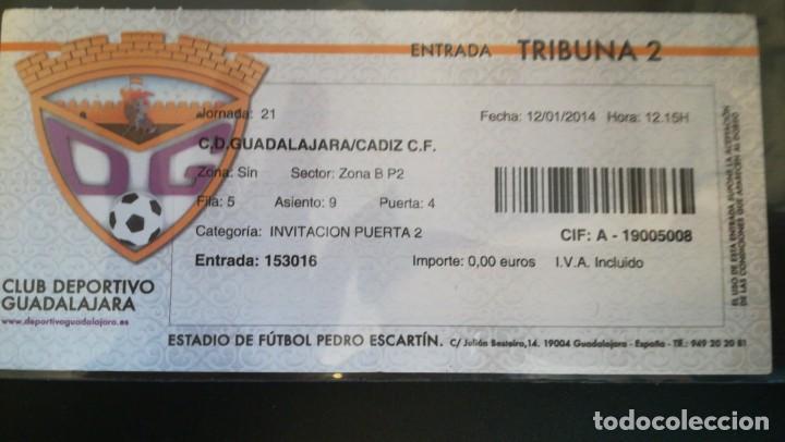 Sammelleidenschaft Sport: ENTRADA FUTBOL GUADALAJARA C&Aacute;DIZ 2013 2014 PEDRO ESCARTIN JORNADA 21 TICKET FOOTBALL