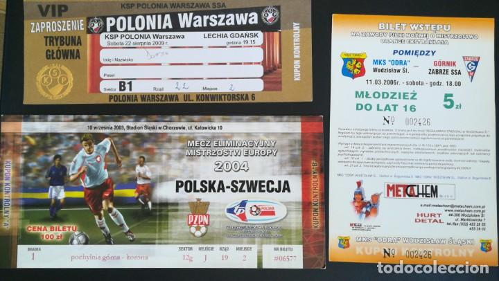 Sammelleidenschaft Sport: 3 ENTRADA TICKET POLONIA POLSKA FOOTBALL ODRA GORNIK LECHIA POLONIA WARSZAWA