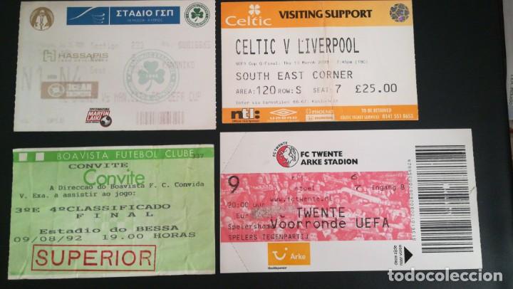 Collectionnisme sportif: 4 ENTRADAS CELTIC LIVERPOOL OMONIA MANCHESTER CITY TWENTE BOAVISTA TICKET FOOTBALL