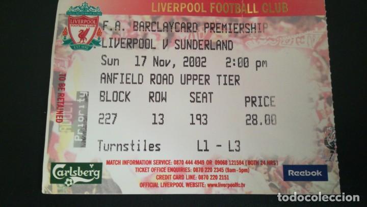 Collectionnisme sportif: ENTRADA FUTBOL LIVERPOOL VS ARSENAL 2002 2003 TICKET FOOTBALL ENGLAND PREMIER