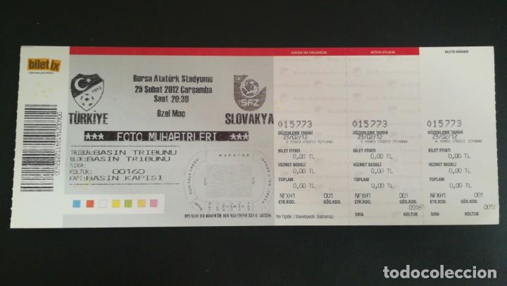 Sammelleidenschaft Sport: ENTRADA FOOTBALL TURQU&Iacute;A ESLOVAQUIA ATATURK 2012 TICKET FUTBOL