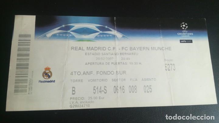 Coleccionismo deportivo: ENTRADA FUTBOL REAL MADRID BAYER M&Uacute;NICH MUNCHEN TICKET CHAMPIONS LEAGUE 2006 2007 BERNABEU FOOTBALL