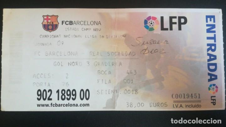 Sports collectibles: ENTRADA FUTBOL FC BARCELONA REAL SOCIEDAD NOU CAMP 2005 2006 TICKET FOOTBALL