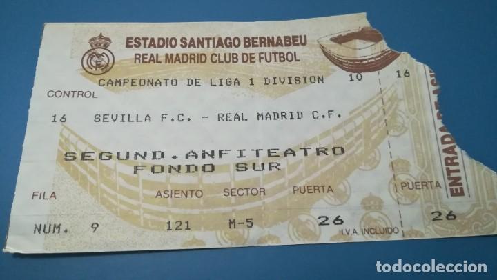 Collectionnisme sportif: ENTRADA FUTBOL REAL MADRID SEVILLA 1988 1989 SANTIAGO BERNABEU TICKET FOOTBALL