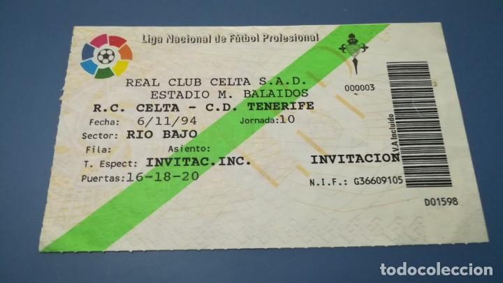Collectionnisme sportif: ENTRADA FUTBOL CELTA DE VIGO TENERIFE 1994 1995 BALAIDOS TICKET FOOTBALL
