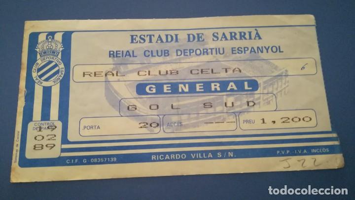 Collectionnisme sportif: ENTRADA FUTBOL ESPANYOL CELTA DE VIGO 1988 1989 TICKET FOOTBALL SARRIA