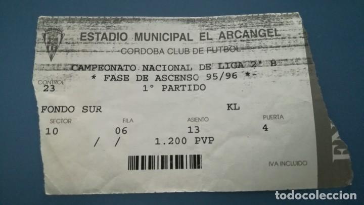 Coleccionismo deportivo: ENTRADA FUTBOL C&Oacute;RDOBA CF VS RACING FERROL 1995 1996 FASE ASCENSO SEGUNDA TICKET FOOTBALL ARC&Aacute;NGEL