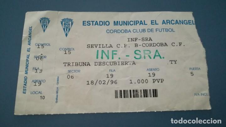 Collezionismo sportivo: ENTRADA FUTBOL C&Oacute;RDOBA SEVILLA B 1995 1996 TICKET FOOTBALL EL ARC&Aacute;NGEL