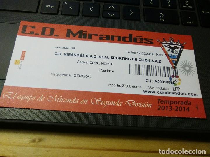 Coleccionismo deportivo: Entrada CD Mirand&eacute;s-Sporting de Gij&oacute;n 2013-14