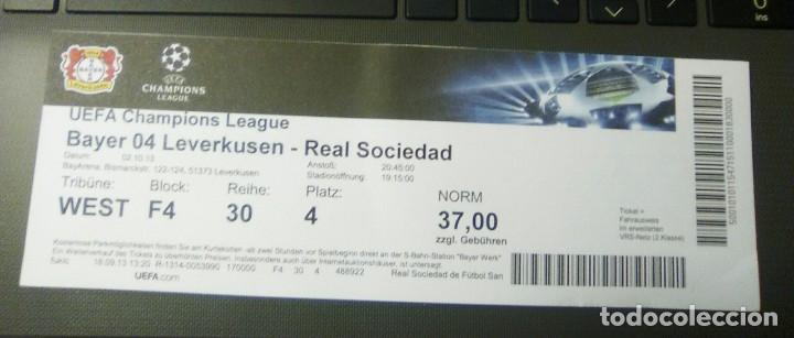 Coleccionismo deportivo: ENTRADA FUTBOL BAYER LEVERKUSEN-REAL SOCIEDAD-CHAMPIONS LEAGUE 2013-14-NUEVA