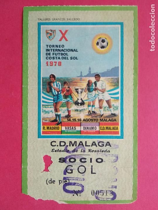 Sports collectibles: ESTADIO LA ROSALEDA X TORNEO INTERNACIONAL DE FUTBOL COSTA DEL SOL CD MALAGA REAL MADRID 1970