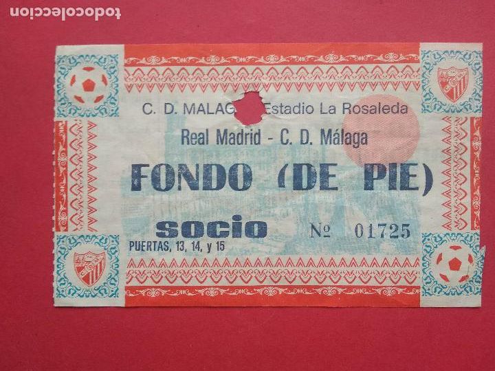 Sports collectibles: ENTRADA DE FUTBOL ESTADIO LA ROSALEDA CD MALAGA - REAL MADRID