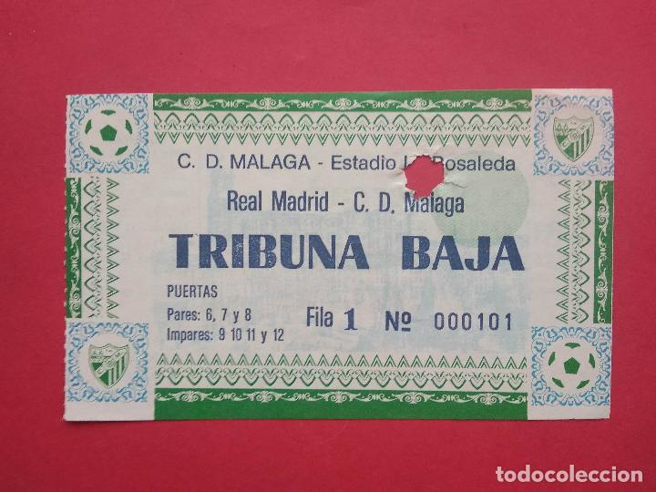 Colecionismo desportivo: ENTRADA DE FUTBOL ESTADIO LA ROSALEDA CD MALAGA - REAL MADRID