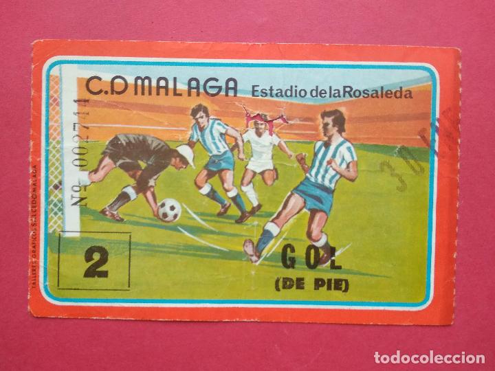 Coleccionismo deportivo: ENTRADA DE FUTBOL ESTADIO LA ROSALEDA CD MALAGA CERVEZA SAN MIGUEL