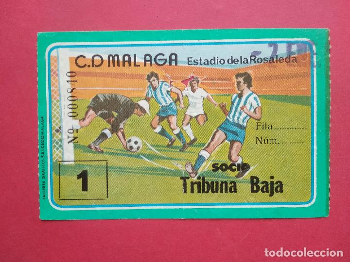 Coleccionismo deportivo: ENTRADA DE FUTBOL ESTADIO LA ROSALEDA CD MALAGA CERVEZA SAN MIGUEL