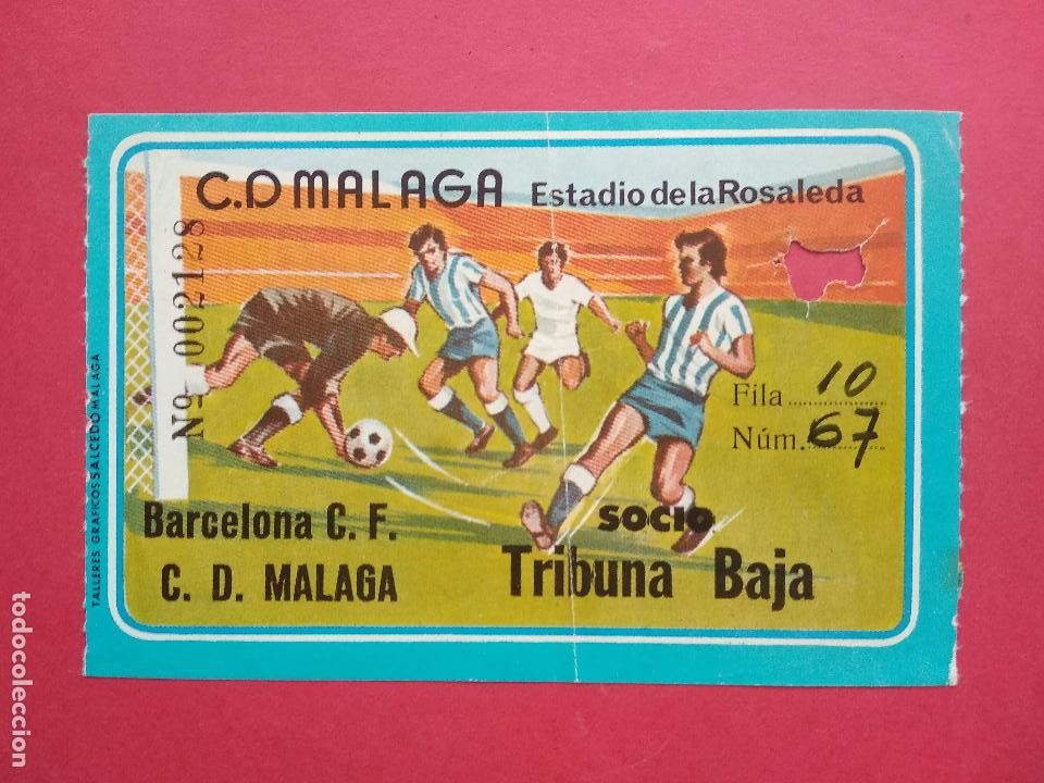 Sports collectibles: ENTRADA DE FUTBOL ESTADIO LA ROSALEDA CD MALAGA - BARCELONA CF