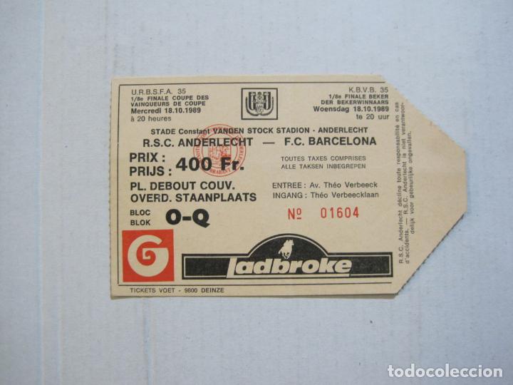 Sammelleidenschaft Sport: ANDERLECHT VS FC BARCELONA-ENTRADA FUTBOL RECOPA DE EUROPA-1989-VER FOTOS-(74.907)