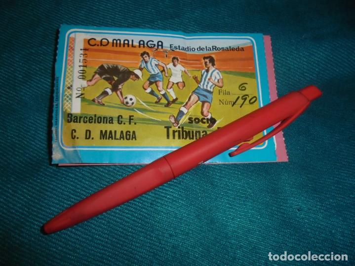 Sports collectibles: ESTADIO ROSALEDA. BARCELONA C.F- C. D. MALAGA. SOCIO TRIBUNA BAJA