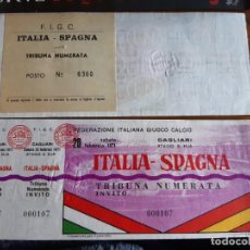 Collectionnisme sportif: ENTRADA FUTBOL FOOTBALL TICKET ESPAÑA SPAIN ITALIA ITALY STADIO S. ELIA CAGLIARI 1971 20 FEBRERO. Lote 229816815