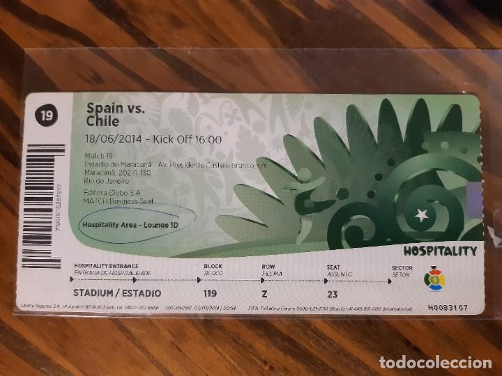 Coleccionismo deportivo: FUTBOL ENTRADA ESPA&Ntilde;A SPAIN MUNDIAL WORLD CUP TICKET 2014 BRASIL CHILE FOOTBALL TICKET CHILI