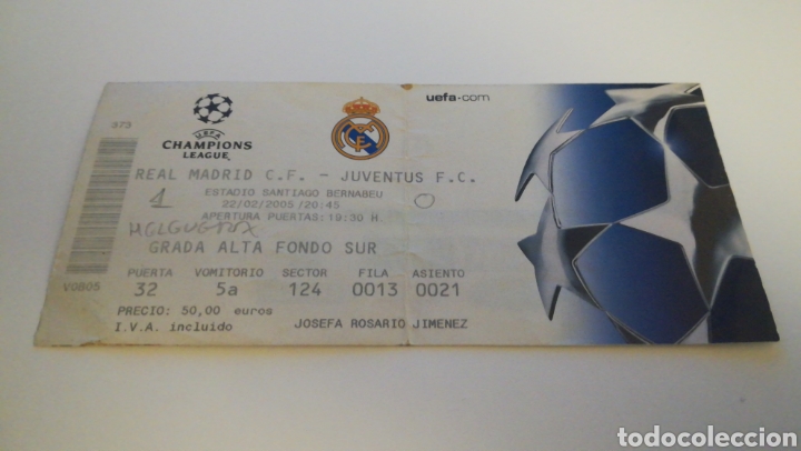 Sports collectibles: ENTRADA TICKET F&Uacute;TBOL REAL MADRID JUVENTUS TUR&Iacute;N TORINO CHAMPIONS LEAGUE 2004 2005