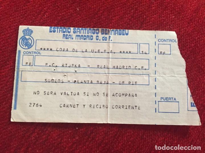 Coleccionismo deportivo: R12149 ENTRADA TICKET FUTBOL REAL MADRID 3-0 RIJEKA COPA UEFA 1984 1985