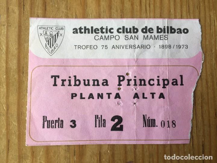 Collectionnisme sportif: R12411 ENTRADA TICKET ABONO 75 ANIVERSARIO ATHLETC BILBAO 1973 Rapid Wien Real Madrid Bayern Munchen