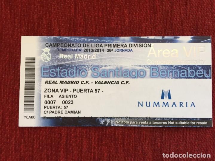 Coleccionismo deportivo: R12553 ENTRADA TICKET VIP REAL MADRID VALENCIA LIGA TEMPORADA 2013 2014 GOLAZO CRISTIANO RONALDO